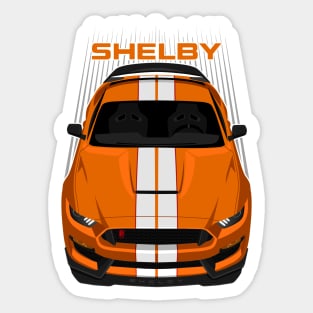 Ford Mustang Shelby GT350R 2015 - 2020 - Orange - White Stripes Sticker